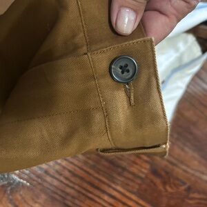 Lands' End Cream and Tan Traditional Fit Shirt